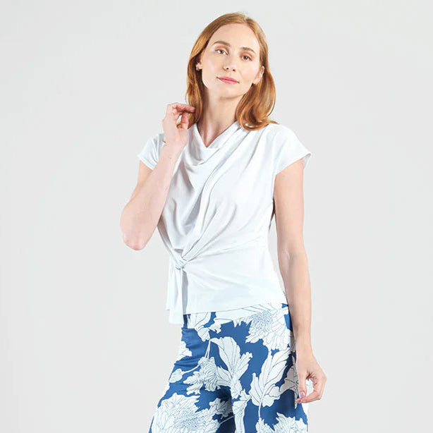 Drape Neck Loop Blouse