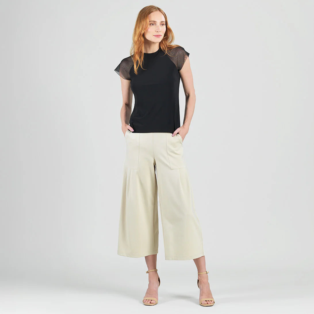 Pleated crop Gaucho Pant