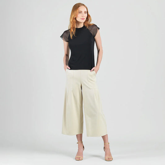 Pleated crop Gaucho Pant