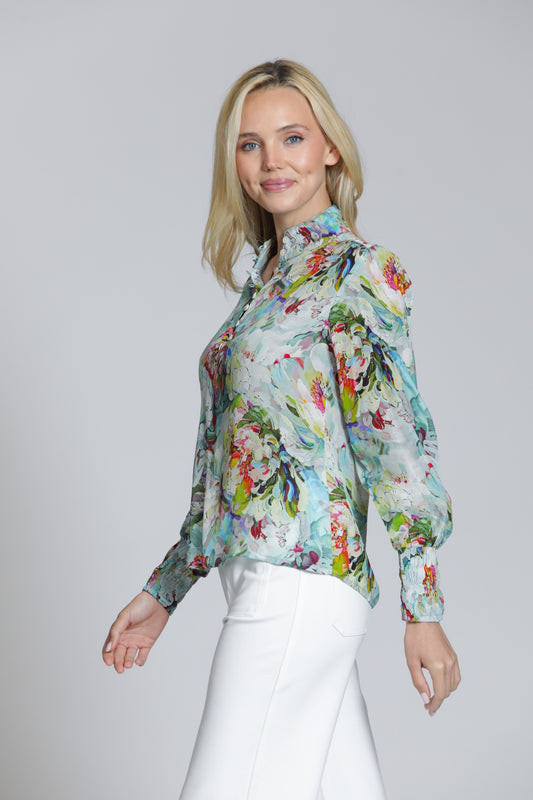 Floral High Neck Blouse