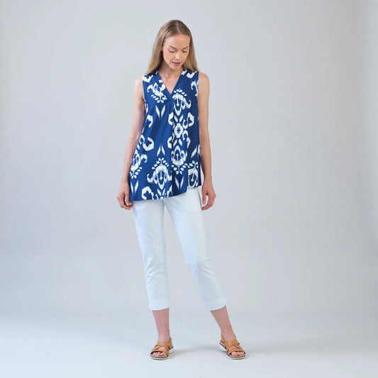Tile Motif Tank Blouse