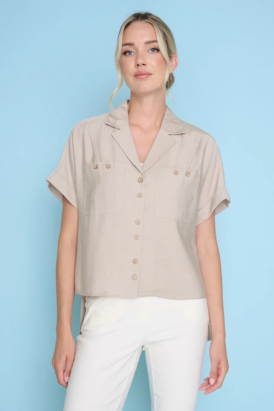 Double Pocket Boxy Blouse