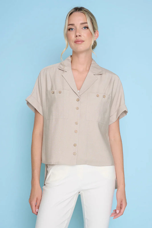Double Pocket Boxy Blouse