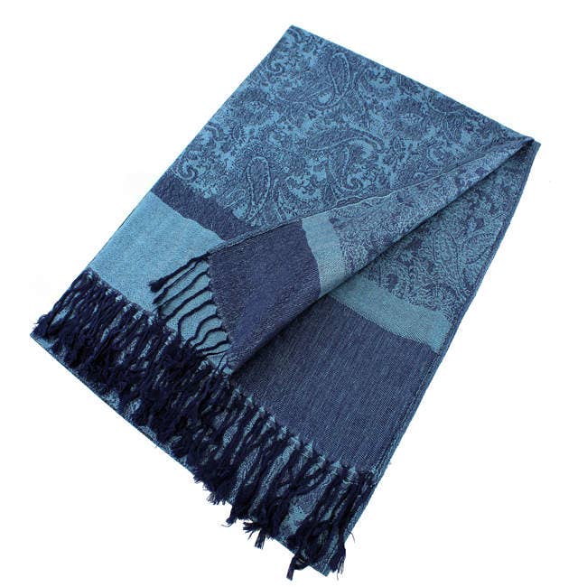 Paisley Pashmina Scarf- Blue