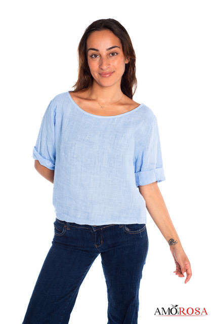 S/S Button Back Top