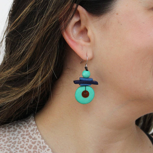 Assuta Teal Drop Earrings