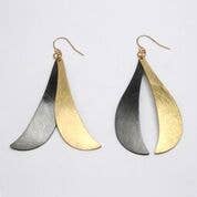 Two Part Two Tone Dangle Earrings