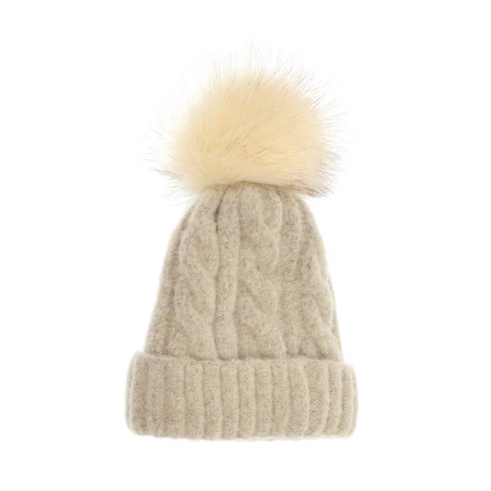 Cable Knit Pom Pom Hat