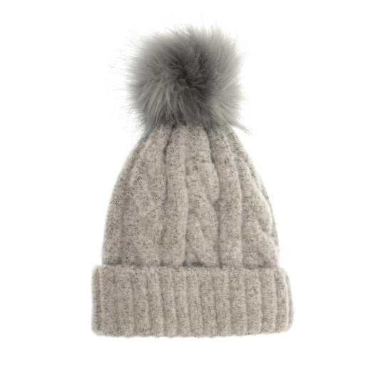 Cable Knit Pom Pom Hat