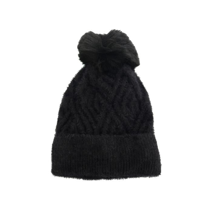 Diamond Knit Pom Pom Hat