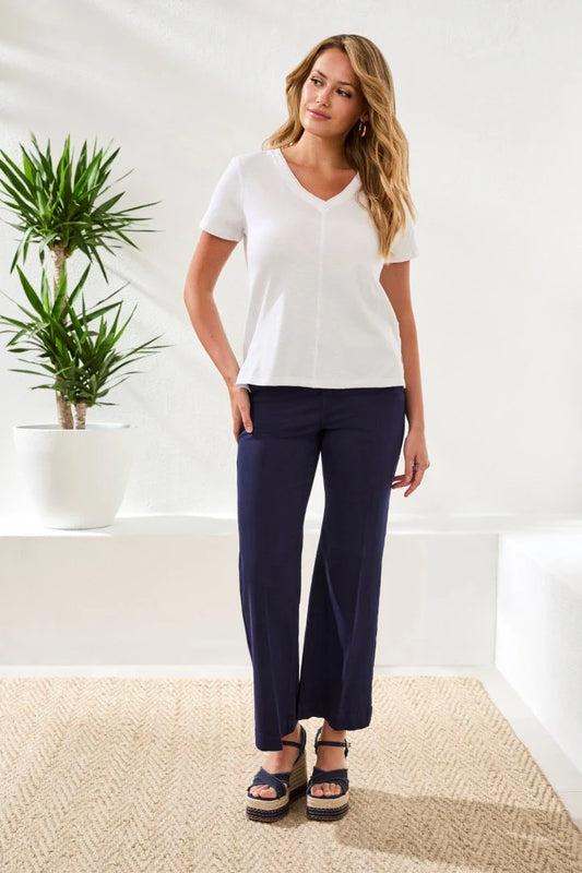 Slub Knit V-neck Top