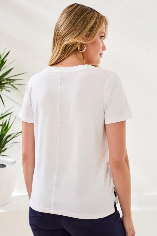 Slub Knit V-neck Top