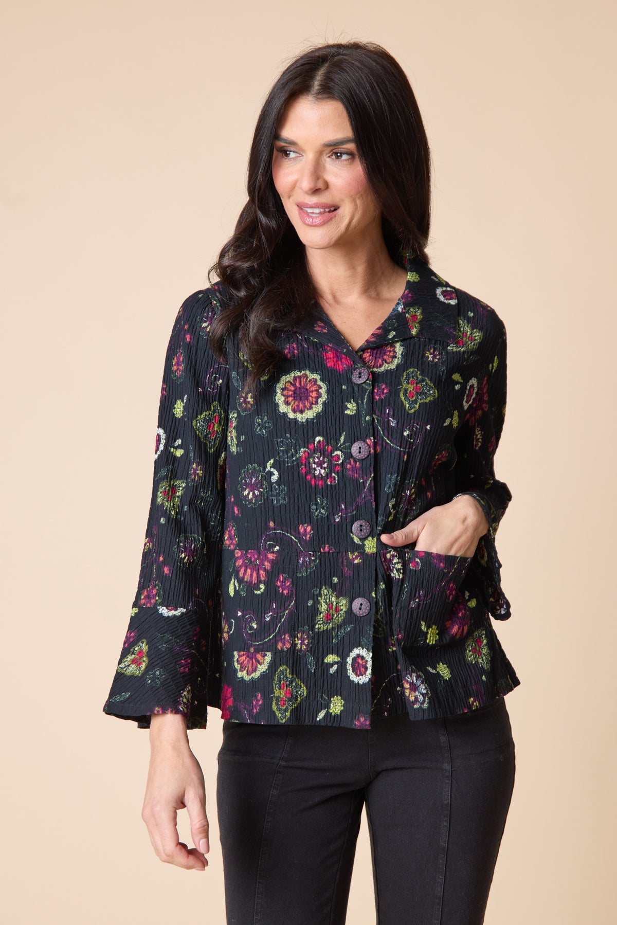 Crinkle Flounce Jacket