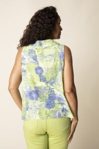 Floral Drape Collar Top