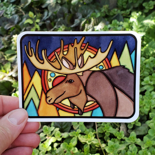 Sarah Angst Art - Vinyl Sticker Forest Moose