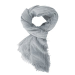 Viscose cotton bohemian eyelash fringe solid light grey gray lightweight oblong scarf BY RUBYZAAR