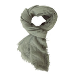 Viscose cotton bohemian eyelash fringe solid sage green lightweight oblong scarf BY RUBYZAAR