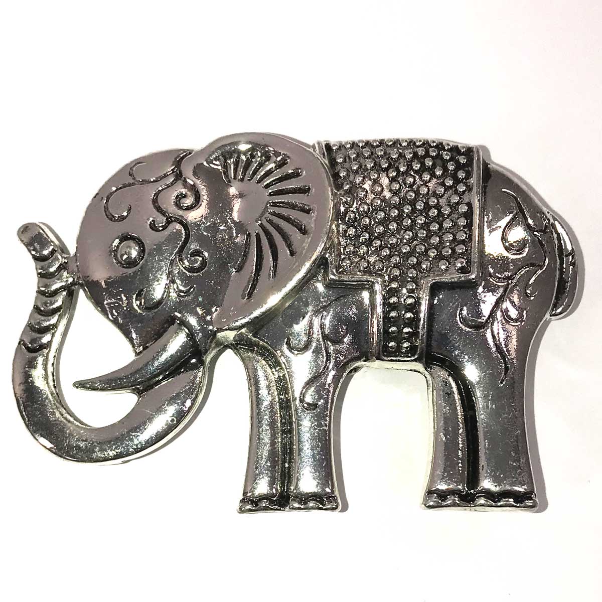 Full body elephant with trunk up. Magnetic Brooch for Scarves Artistic Sculptural shapes add a personality to absolutely anything you wish to put your stamp on! The Super Strong Magnet is enough for a jacket lapel! Use to hold a sarong or cardigan together.  Great to adorn a hat or to hold a scarf in place with Fabric Safe Magnet.