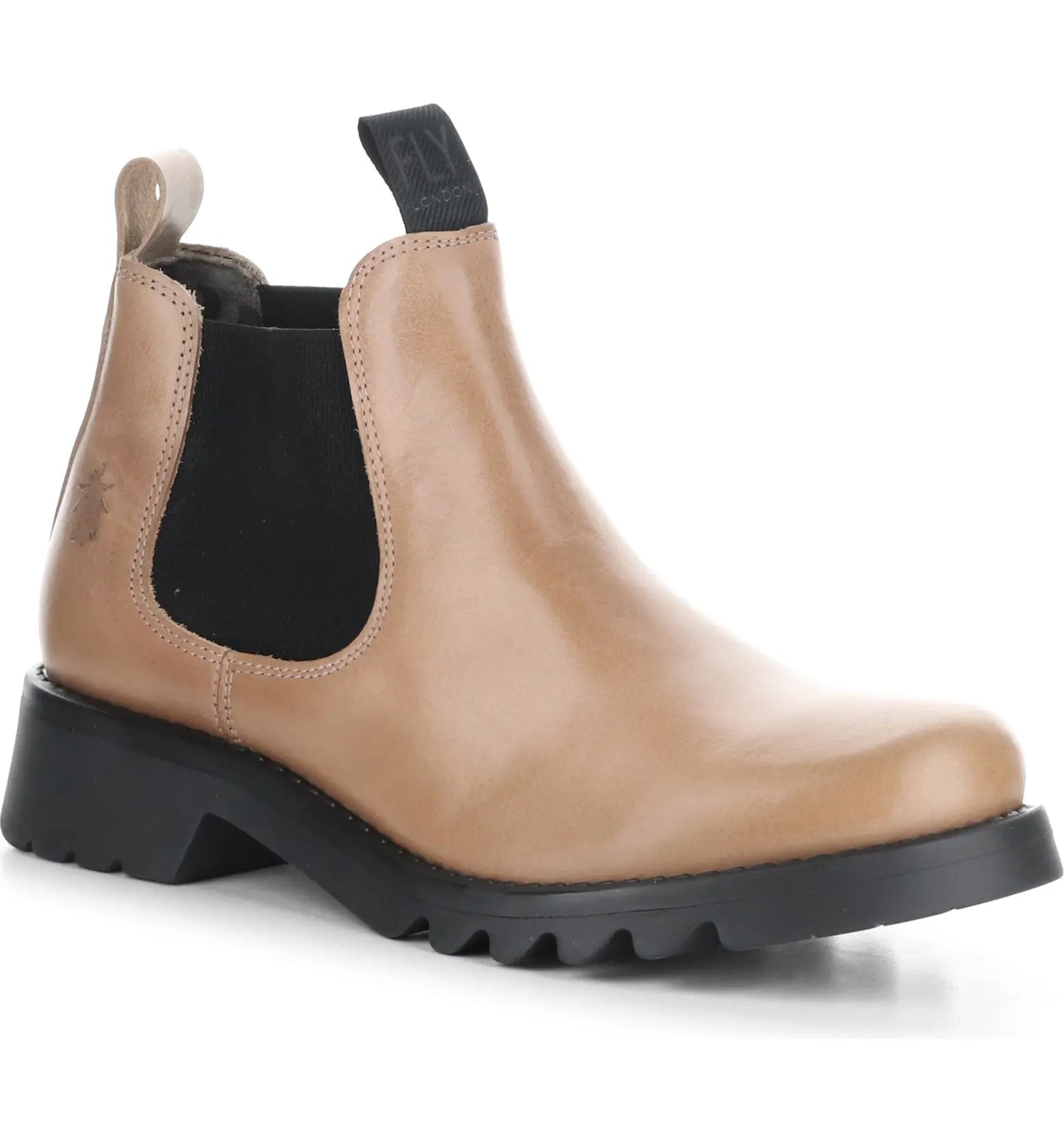 Rika Boot by Fly London combines contemporary styling with a neutral hue for versatile wearability. Crafted with lightweight material and cushioned rubber soles, it ensures prolonged comfort.