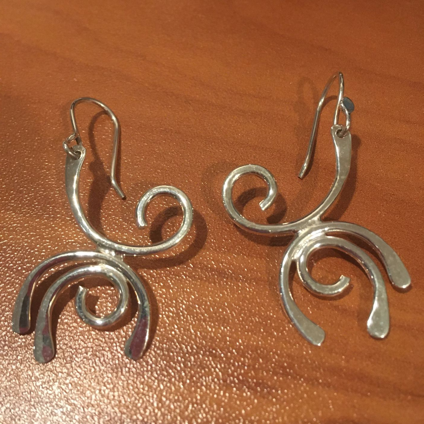 Sterling Modern Swirl Earrings