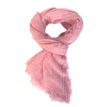 Viscose cotton bohemian eyelash fringe solid light pink rose lightweight oblong scarf BY RUBYZAAR